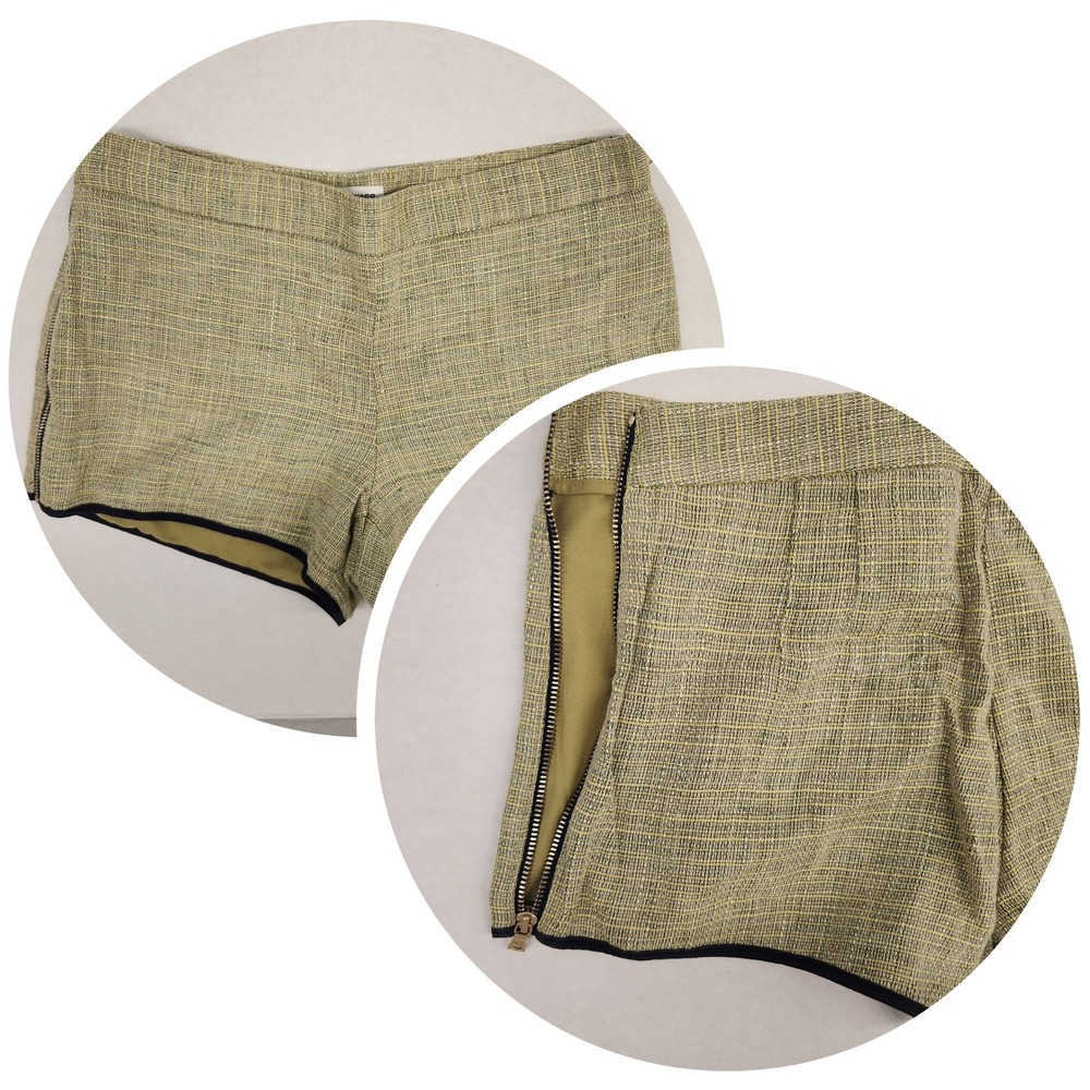Club‎ monaco 00 Shorts Women's Olive Green Black Trim Side Zip Career Casual